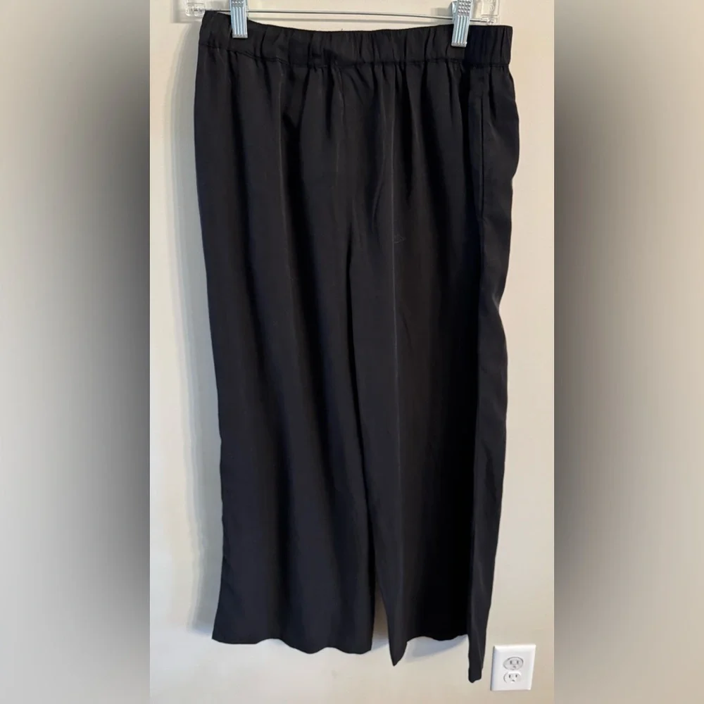Philosophy Petite Wide‎ Leg Tencel Black Pants